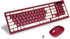 Wireless Keyboard and Mouse Combo, 2.4G Full-Sized Keyboard and Mouse, Dual-System for Computer/Laptop (Wine Red)