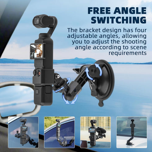 Pocket 3 Suction Cup Mount, Windshield Holder Kit for Insta360 X3 X4 X2 GoPro Max Mini Hero 12 11 10 9 8 7 6 5