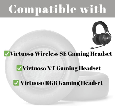 Replacement XT SE EarPads for Corsair Virtuoso RGB Wireless Gaming Headset, Soft Memory Foam Protein Leather Ear Cups