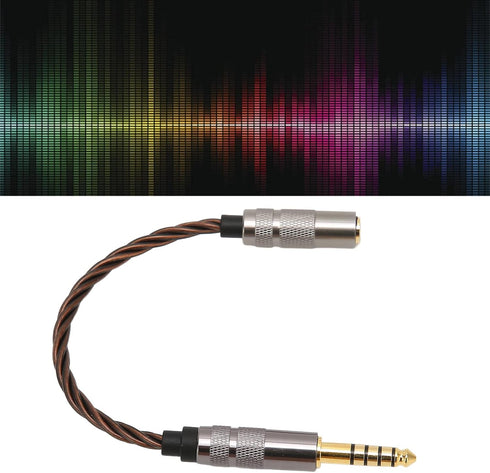 4.4MM Balanced Male to 3.5MM Balanced Female Adapter Cord, Gold Plated Portable Headphone Adapter Cable