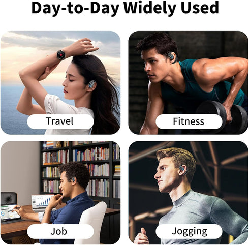 Open-Ear Wireless Headphones, Single Left Ear Bluetooth Headset, 30 Hours Playtime, Sports Earbud for Running & Driving