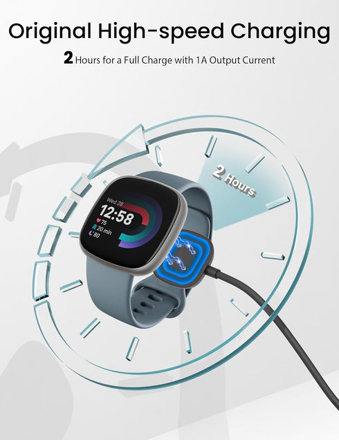 Charger for Fitbit Versa 4 & Sense 2, Replacement 3.3Ft Fast Charging Cable Dock for Fitbit Sense/Sense 2/Versa 3/Versa