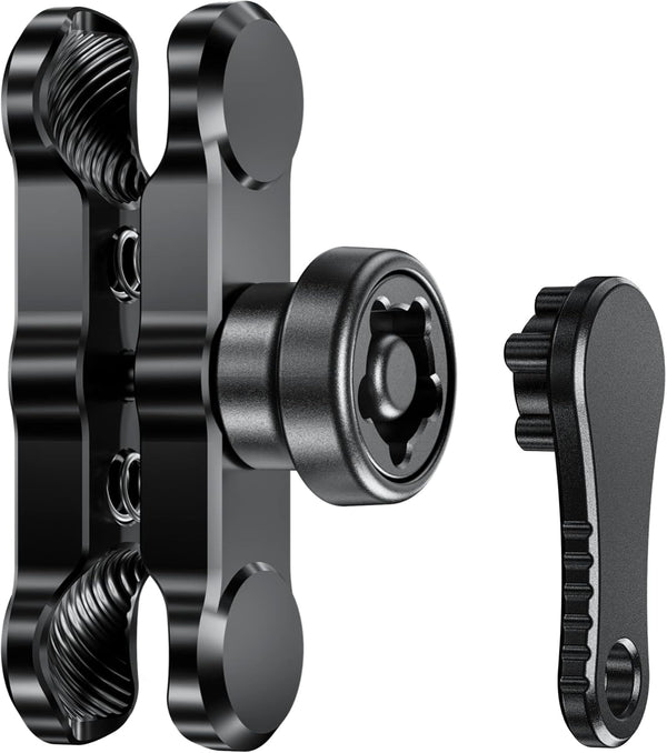 BRCOVAN Anti-Theft Aluminum Alloy Double Socket Arm for RAM Mounts B Size 1'' Ball & Motorcycle Phone Holder