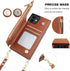 Bocasal Crossbody Wallet Case for iPhone 12/12 Pro, Card Holder, Zipper Slot Protector, 6.1 Inch, Brown