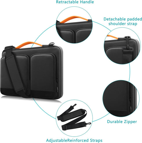 14 inch Laptop Case Sleeve, Waterproof Shock-Resistant Lightweight Shoulder Bag, 360 Protective Briefcase
