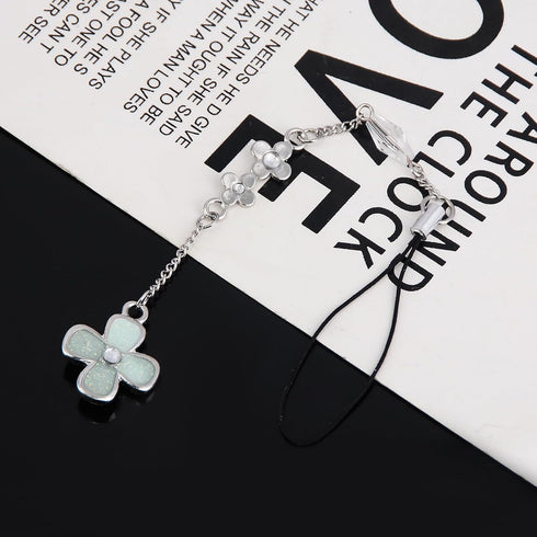 SONGCHANGJEWELRY Sawako Four Leaf Clover Phone Charms Strap - Lucky Flower Car Hanging Ornament Anime Jewelry Merch