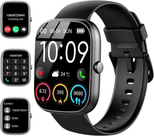 Smart Watch for Men Women, 2024 HD 1.91" Smartwatch Fitness Activity Tracker, 110+ Sports, IP68 Waterproof, Heart Rate