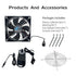 120mm 120V 110V 220V 12V Computer Fan with AC Plug, Variable Speed Axial Muffin PC Fan with Controller Small Case
