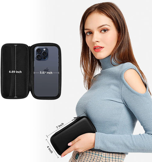 6.5x3.2x1 inch iMangoo Travel Essential Electronics Organizer Pouch Charger Case, Shockproof Dual Zipper Power Bank