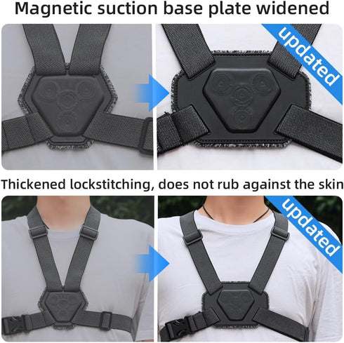 SOH Mingying 17/16/15/14 Upgraded Magnetic Phone Chest Strap Harness Mount, Magnetic Phone Chest Mount Harness Strap