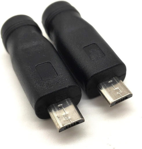 USB to DC Power Adapter, Micro Male to DC 5.5x2.1mm Female Connector for Laptop PC Charging