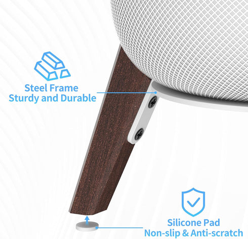 Wood Table Stand for HomePod 1 and 2 - Dust-Proof Cover, Anti-Slip Wooden Desk Stand Compatible with Homepod