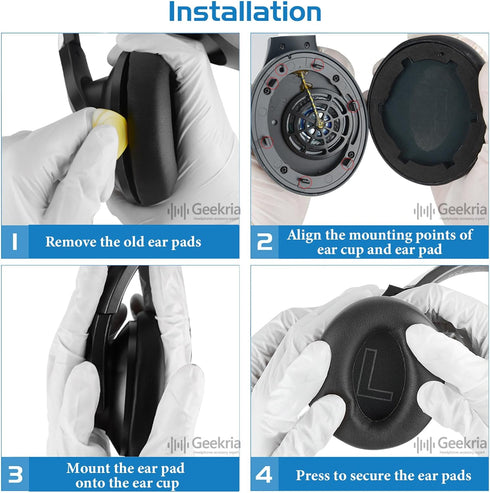 Geekria Sport Cooling-Gel Replacement Ear Pads, Black, for Anker Soundcore Life Q20, Q20+, Q20i, Life 2 Headphones