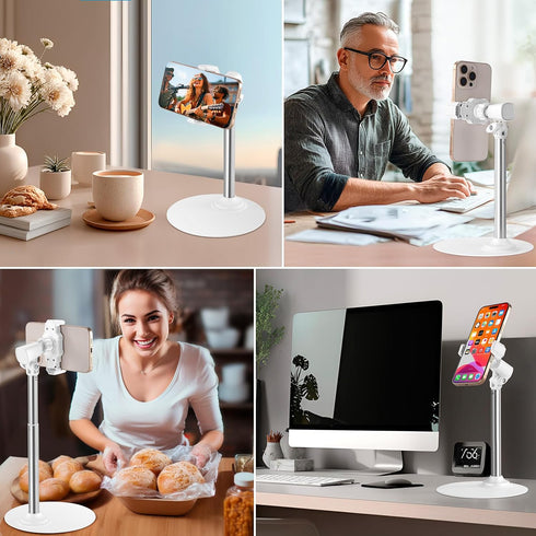 Xiaoshuang 360 Adjustable Phone Stand for Desk with Clip Mount Live Streaming: Rotatable Overhead Shot Holder