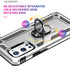 Military Grade Drop Impact Case for Oneplus 9 Pro, 360 Metal Rotating Ring Kickstand Holder, Shockproof (Silver)