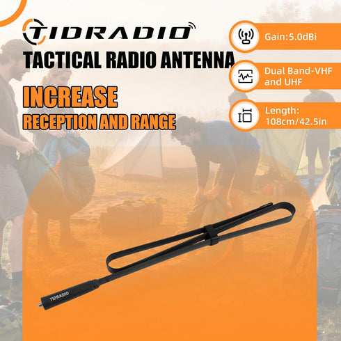 TIDRADIO 42.5-inch 144/430MHz UV-5R Mini,DM32,UV32,BF-F8HP Pro,5RM,5RH PRO,K5PLUS,TD-H3 Plus,TD-H3,TD-H8 SMA-Female Ham