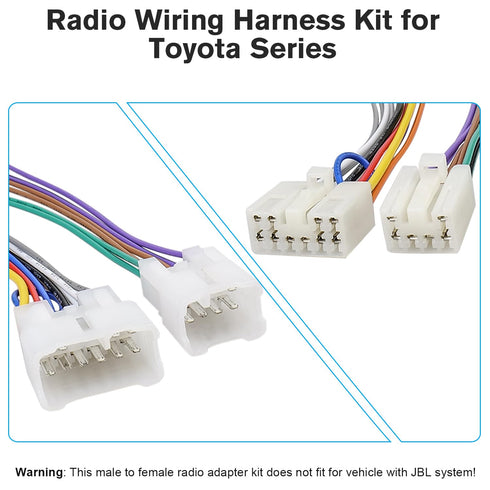 10Pin 6Pin 92-19, 12-19 Radio Wiring Harness Kit Female to Male Stereo Connector Compatible with Toyota Aftermarket Car