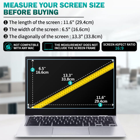 2-Pack 13.3 inch 16:9 13.3 16:9 F FORITO Anti Blue Light Laptop Screen Protector, Anti Glare & Anti Scratch Screen