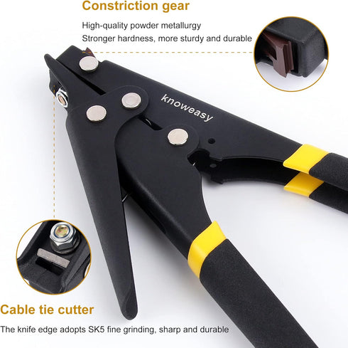 Cable Tie Tool, Knoweasy Zip Tie Tensioning and Cutting Tool for Plastic or Nylon Cable Ties