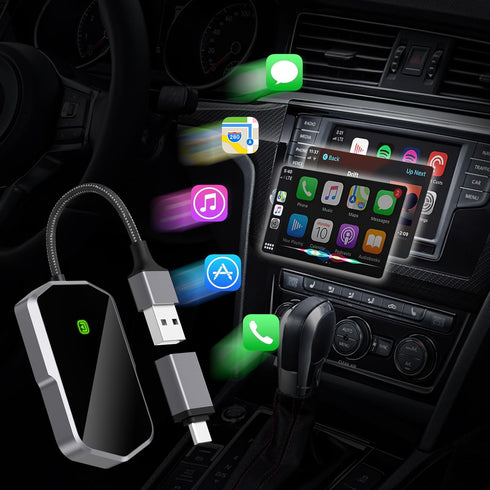 Wireless CarPlay Adapter, Plug and Play Dongle, Converts Wired to Wireless Carplay, Voice Control for Apple iPhone iOS
