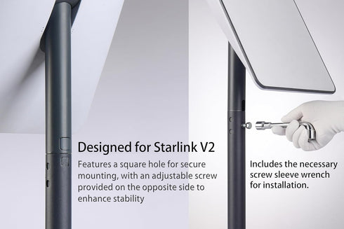 Universal Mounting Pole (Diameter 1 1/2", Length 17") - J Pole Mount for Antenna & Starlink Dish