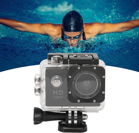 Waterproof Sports Camera - 2.0 Inch Action Camera, 4K 1080P Underwater Outdoor Sports Camera with 140 Degrees Wide
