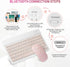 Bluetooth Keyboard and Mouse Combo - Rechargeable Wireless Set for Apple iPad, iPhone, Samsung Tablet, Pink