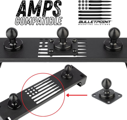 Bulletpoint Metal 4-Hole AMPS Base Mount with 20mm Mounting Ball, 0.787 inches