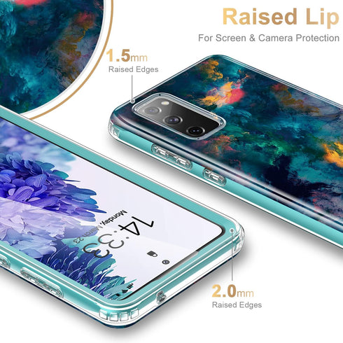 Esdot Compatible with Samsung Galaxy S20 FE Case, Built-in Screen Protector with Fashionable Designs for Women