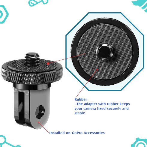 Frienda 4 Pieces Aluminum Camera Tripod Conversion Adapter, 1/4-20 Metal Camera Mount Adapter for Tripod Compatible