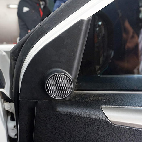 Qiilu Front Door Pillar Tweeter Cover, 2pcs Car Tweeter Speaker Cover Trim for RAV4 2014-2019