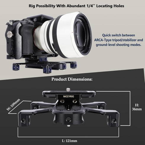 NICEYRIG Camera Quick Release Plates | ARCA-Swiss Standard Kit for DJI Stabilizer/Tripod with Clamp & QR Plate