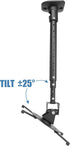 Full Motion Universal Ceiling Projector Mount Bracket - Adjustable Height, Extendable Arms, Rotating Swivel Mount
