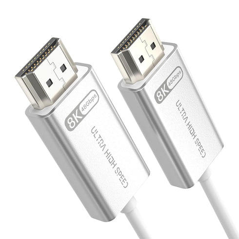 Fiber Optic HDMI 2.1 Cable, Super Soft & Lightweight Active Optical Cord, 10ft Compatible with Projector and TV