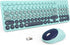 FD Wireless Keyboards and Mouse Combo, 2.4GHz USB Cordless, Cute Round Keys, Slim Quiet Set for Laptop, Computer, TV,