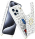 for iPhone 15 Pro Max Case with Card Holder for Women,iPhone 15 Pro Max Phone Case with Strap,Crossbody Lanyard,Ring Stand,Snap Clasp,Cute Wallet Cases 6.7"(White Leopard)