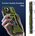 DEERLAMN iPhone 13 & 14 Case, Olive Green, Military Grade Shockproof, Slide Camera Cover + 2 Screen Protectors,