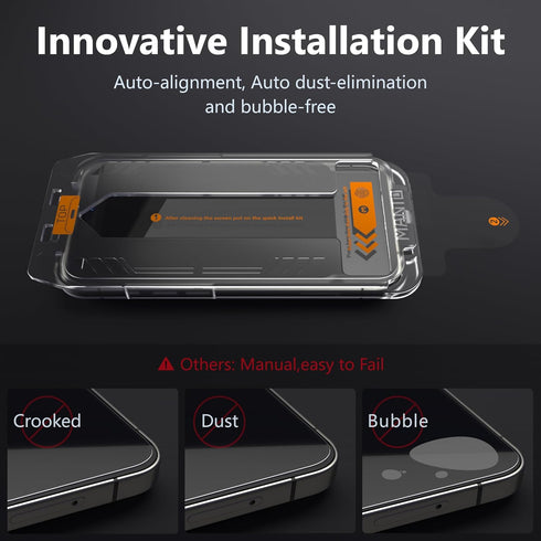 MANTO 2 Pack HD Clear Screen Protector for iPhone 15 Pro Max 6.7" - Shatterproof, Anti-Scratch, Easy Install, Case