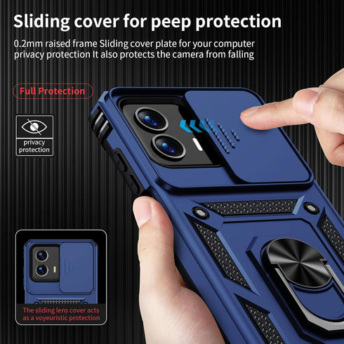 Weycolor Protective Phone Case for Moto G Stylus 5G 2024, with Camera Lens Cover, HD Screen Protector, 10 FT Military