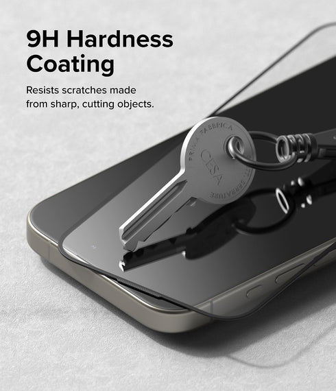 Ringke Easy Slide Tempered Glass Screen Protector for iPhone 15 Pro - 9H Hardness, Shatterproof, Case Friendly - 2 Pack