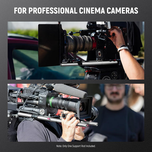 NEEWER 12"/300mm Heavy Duty Stainless Steel Support Rod for Professional Filmmaking, Video Camera, Cinema Camera
