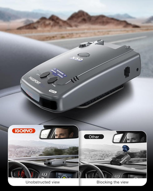 iGoevo Radar Detector Dash Mount Compatible with Cobra, Uniden, Escort & More, Heat-Resistant Hook-and-Loop Base