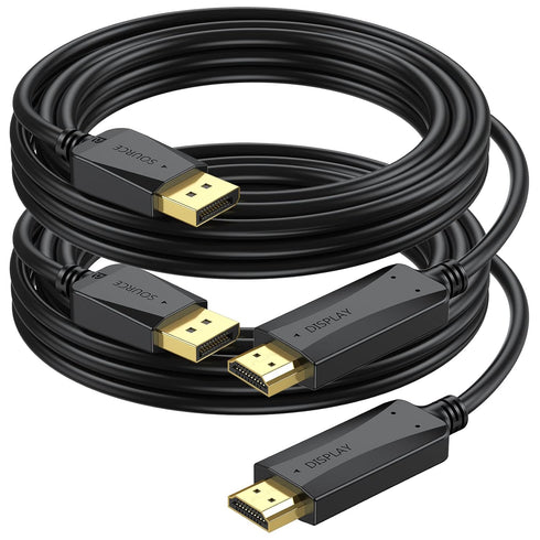 4K DisplayPort to HDMI Cable 10 Feet, 2-Pack DP (Display Port) to