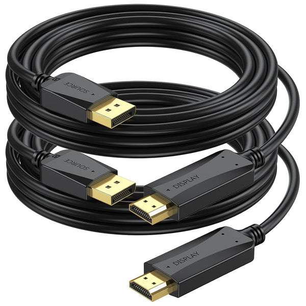 4K DisplayPort to HDMI Cable 10 Feet, 2-Pack DP (Display Port) to