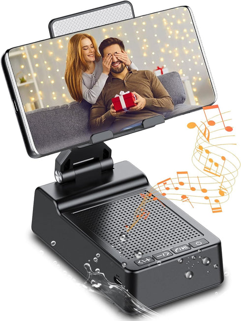 taopodo Multifunctional Cell Phone Stand with Wireless Bluetooth Speaker and Anti-Slip Base, HD