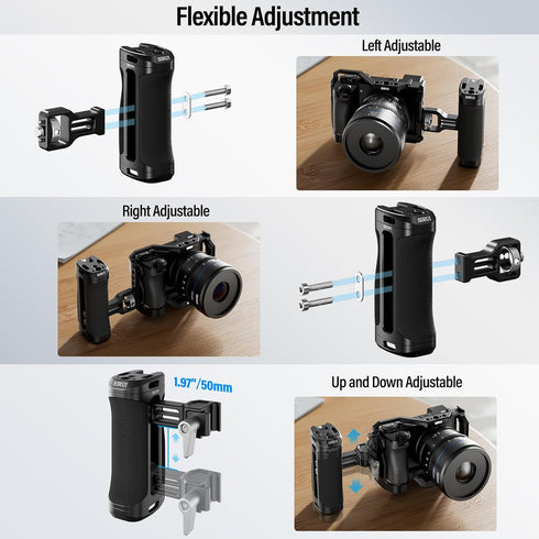 SIRUI Locating Side Handle for ARRI or NATO Mount, Lightweight Camera Cage Grip with Built-in Wrench, Cold Shoe,