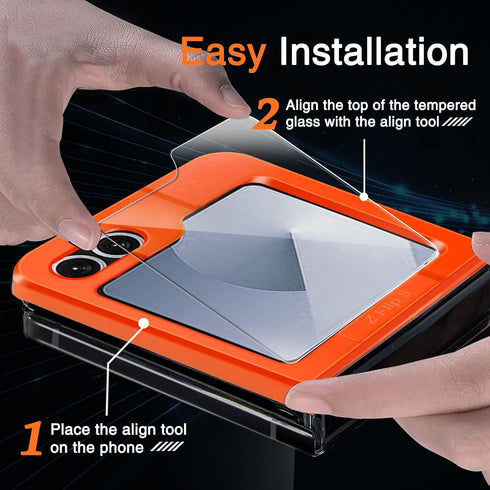Ferilinso (3 Pack) Screen Protector for Samsung Galaxy Z Flip 6, Inside Anti-Spy Film + 3 Pack Back Tempered Glass +