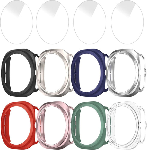 8+4 Pack Case for Samsung Galaxy Watch 7 Ultra 47mm, Waterproof Anti-Fog Screen Protector, Shockproof Hard PC Cover