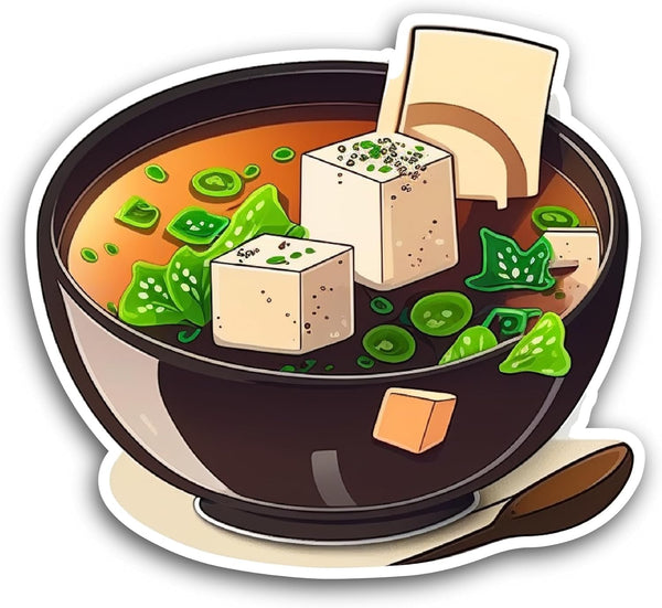 Altok PicDesign Set of 3-3 INCH - Soup Bawl with Tofu - Sticker Vinyl