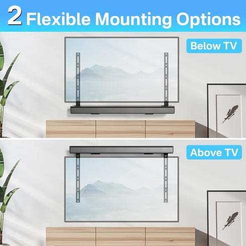 Sound Bar Mounts Under TV for Samsung, Vizio, LG, Bose - Adjustable Mounting Bracket Holds Up to 35 Lbs